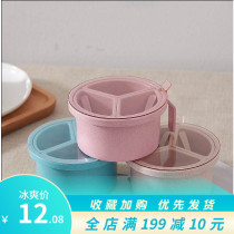 Kitchen seasoning storage box with lid multifunctional wheat straw material box seasoning combination for home use