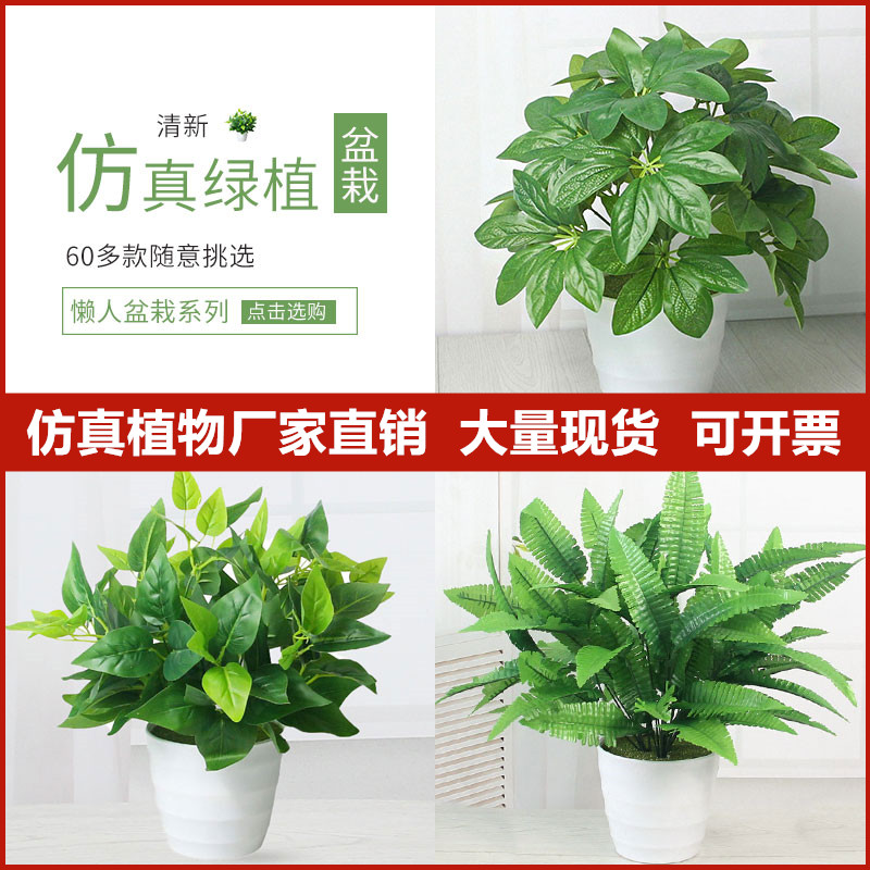 Simulation plant false green plant indoor and outdoor decoration Plastic potted plant Golden Ge partition fence flowers and plants Persian leaf Eucalyptus