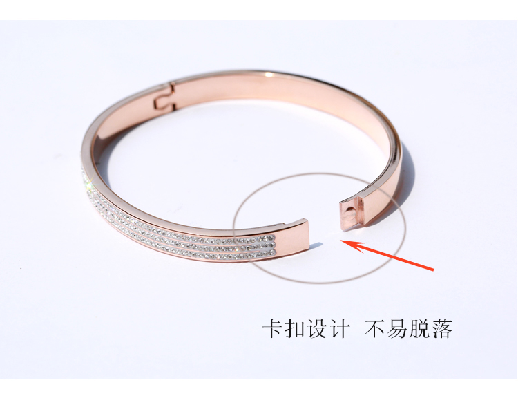 Super flash kim cương titan vòng tay thép phiên bản nữ Hàn Quốc không phai vòng tay đơn giản hoa hồng vàng hipster hoang dã món quà lớn vòng dâu tằm cho bé