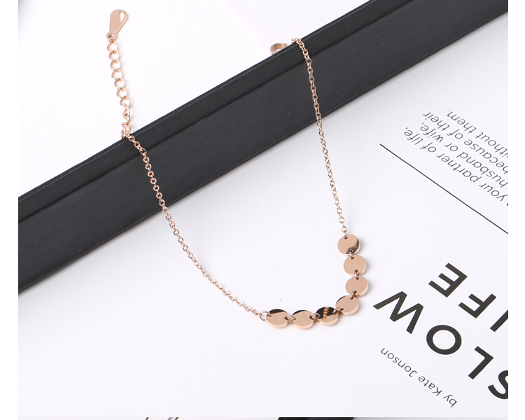 Titan thép 18K vàng hồng vòng chân màu vàng nữ thời trang hoang dã đơn giản cá tính sinh viên mạng đỏ Nhật Bản và Hàn Quốc không phai vòng chân nữ đẹp