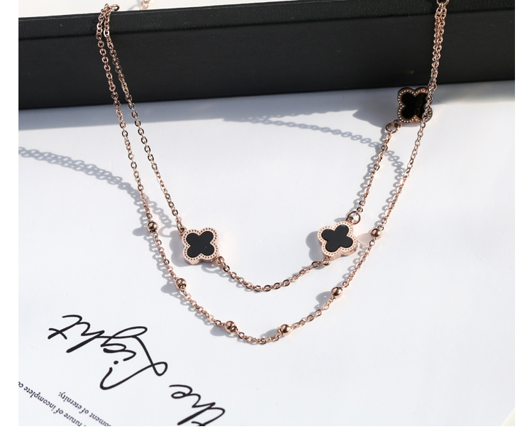 Nhật Bản và Hàn Quốc titan vòng chân thép nữ không phai đơn giản đôi hoa hồng vàng bốn lá cỏ Sen loạt thủy triều chân cá chân chuỗi lắc chân