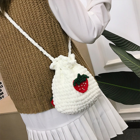 strawberry crochet backpack