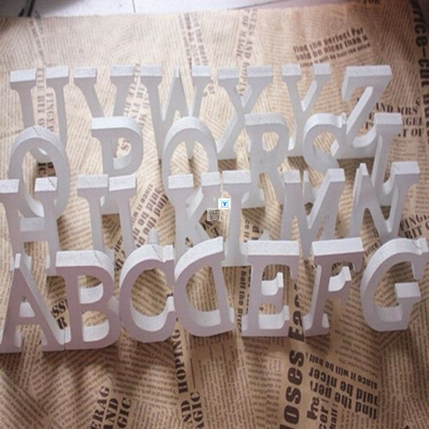 1pc Diy Freestanding Wood Wooden Letters White Alphabet Wedd
