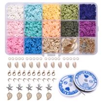 1 Box 6mm Flat Round Polymer Resin Clay Beads For DIY Bracel