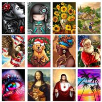 5D diamond painting landscape seaside beach round diamond fu