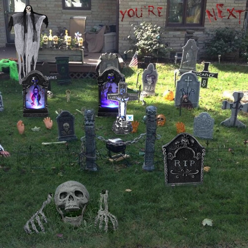 Halloween Garden Decoration Skull Skeleton Tombstone Ghost