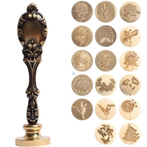 1PC Retro Metal Plant Sealing Wax Seal Stamp for Decorative