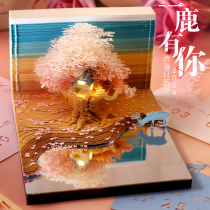 Desk Calendar 2024 Year of the Dragon Forbidden City Creative Three-dimensional Hand-Teared Paper Carving Calendar Customized 520 Valentines Day Birthday Gift
