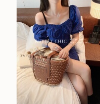 RUBBIT summer new bow floral dress square collar shoulder slim slim slim short skirt