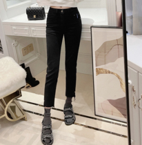 RUBBIT2022 Spring Summer New Products Trendy Slim Fit Pencil Pants Black Grey High Waist Straight Leg Small Sashimi Slim Fit Jeans 9 Sub Pants