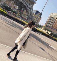 Rubber chic fashionable age-reducing Spanish imported wool teddy roll long fur one-piece coat