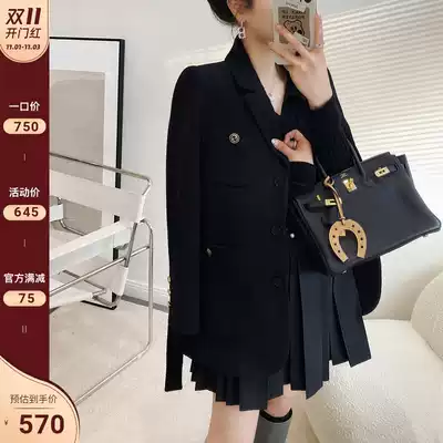 Rubbit chic 2020 winter women's new heavy high-end fine wool wool tweed coat two colors