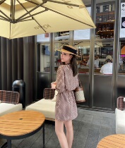 rubbit chic 2021 summer New temperament casual V collar skirt waist tie dress exclusive