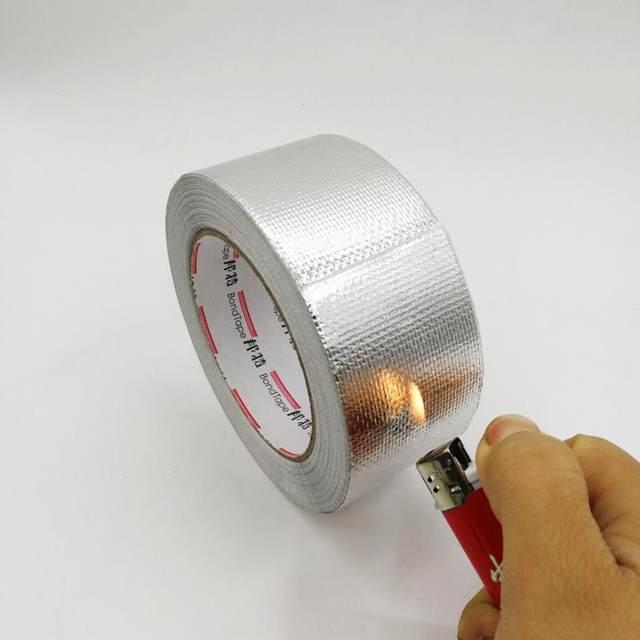 ຜ້າ Fiberglass ອາລູມິນຽມ foil tape retardant flame, ທົນທານຕໍ່ອຸນຫະພູມສູງ, ກັນນ້ໍາ, sunproof ແລະ tear-proof ອາລູມິນຽມ foil tape ເຄື່ອງປັບອາກາດລະດັບ hood seal