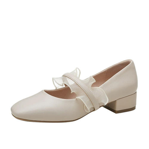 Бабушка Дафна обувь женская мелкая рта 2020 Новый волшебный ветер средний каблук.