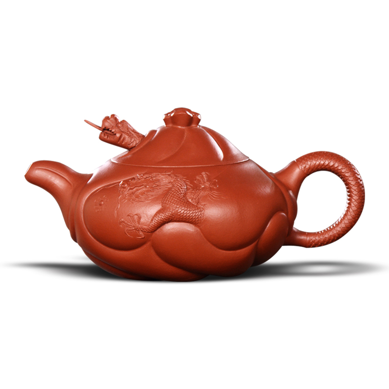 重器!高端名师紫砂茶壶名家周孝忠鱼化龙壶大红袍送礼珍藏新品