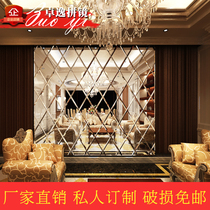 Custom art glass mirror car side diamond silver mirror tea mirror Gray mirror Guest restaurant TV background wall ktv decoration