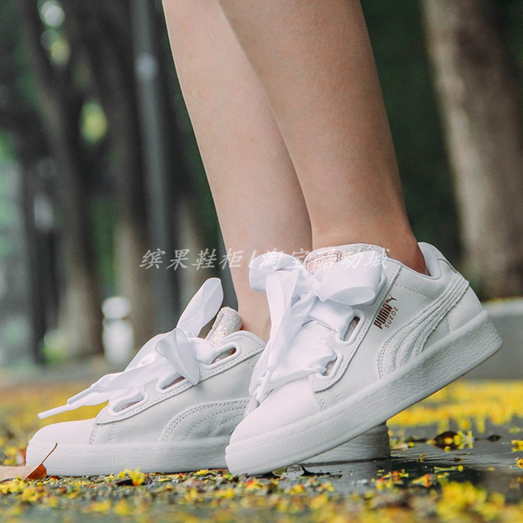 Giày Bingo Hummer Puma Bean Paste Ribbon Bow Ribbon Giày da nữ sáng chế 363073-366922 - Dép / giày thường giay the thao