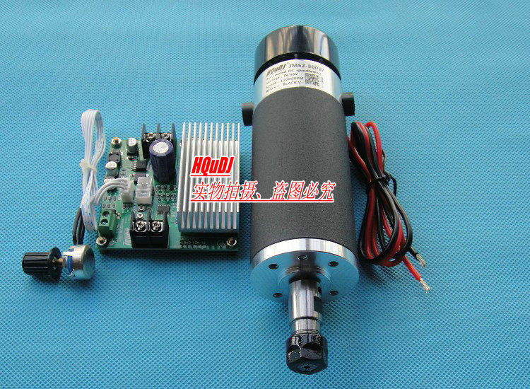 External carbon brush frosted ER11 48V 500W with brushed high speed air-cooled spindle motor with Mach3 speed regulator