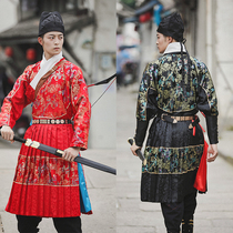 Flying fish clothing Brocade sweater clothing Mens Han clothing Ming ancient style ancient clothing Mens gold embroidery Swordsman Martial Arts style clothing