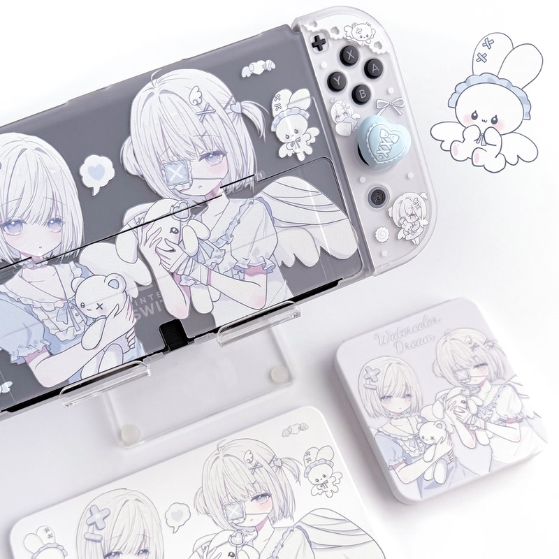 Kerolu Original Aqua Switch Protective Case Two-Dimensional Switch2Oled Split Hard Shell Cute Girl Kerolu Original Aqua Switch Protective Case Two-Dimensional Switch2Oled Split Hard Shell Cute Girl
