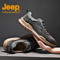 JEEP Jeep mens shoes 2021 new fashion outdoor casual shoes spring and summer non-slip leather versatile tooling shoes
