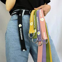 Japan FCs new Daisy canvas belt unisex Korean version Internet celebrity decoration versatile leather with jeans