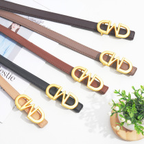 Japanese FC genuine leather belt for women all-match jeans letter belt decoration with skirt style new fashion