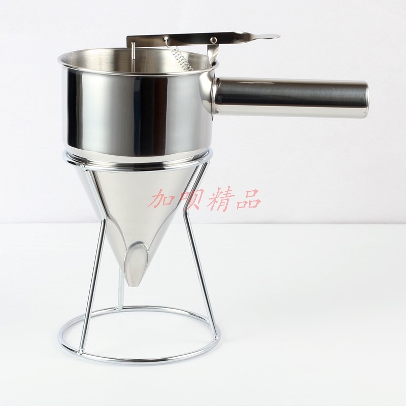 Hair cake rice milk stainless steel funnel Octopus balls squeeze pulp flow control funnel fish ball leakage separator