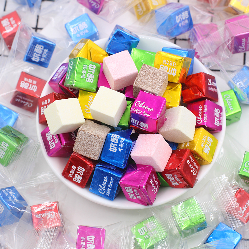 Net red cheese cube sugar mixed multi-flavor 500g Leisure office children's snacks Wedding candy bulk
