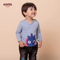 komi childrens clothes childrens T-shirt long sleeve clothes spring and autumn Korean version of Cartoon boys and girls multi-color base shirt wearing tide