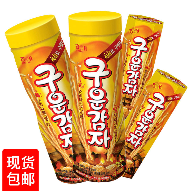 South Korea Imports Snacks Cream Baked Fries Cookie Stick Snack Non-Fried Puffed Food 108g Canned