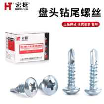 Hongting round head drill tail screw head dovetail silk color steel tile nail drill iron round cross self tapping nail galvanized