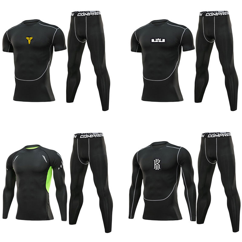 Playing clothes suits tight men's sports high-elastic quick-drying bottoming fitness running basketball equipment training nine-point pants