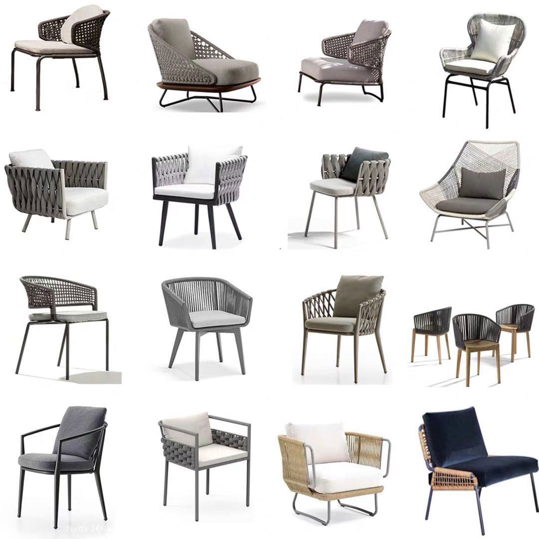 Outdoor rattan chair rattan sofa combination balcony table and chair leisure small tea table courtyard garden creative rattan weaving simple Nordic