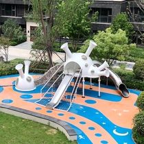 Outdoor stainless steel slide childrens park amusement facilities combination non-standard customized large unpowered amusement equipment