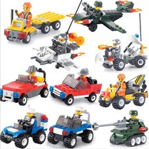 Enlightenment childrens puzzle assembly three-dimensional engineering car model Building blocks build city bulldozer crane Early education toys