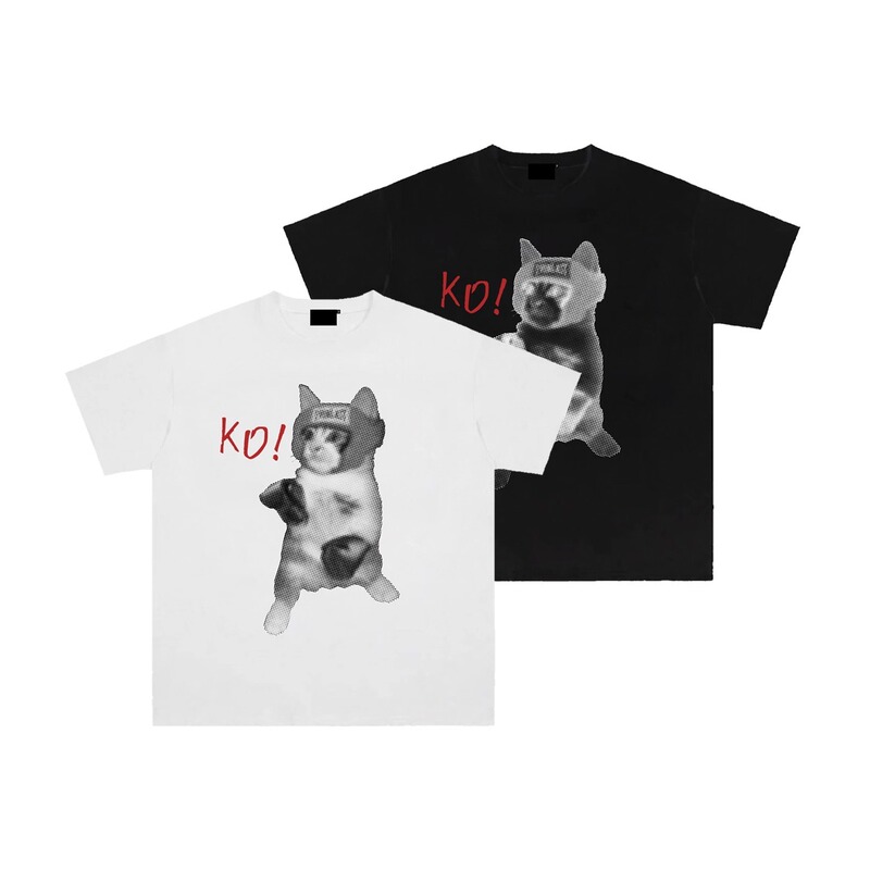 Boxer Kitten Cccc4C Original Cat Cute and Fun Heavyweight Short Sleeve T-Shirt Unisex Loose Niche Top