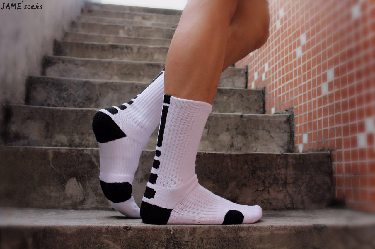 Của nam giới cao vớ bóng rổ nam dày khăn dưới elite vớ cotton thể thao dài ống bóng rổ khăn socks vớ trắng vớ thể thao chống trượt
