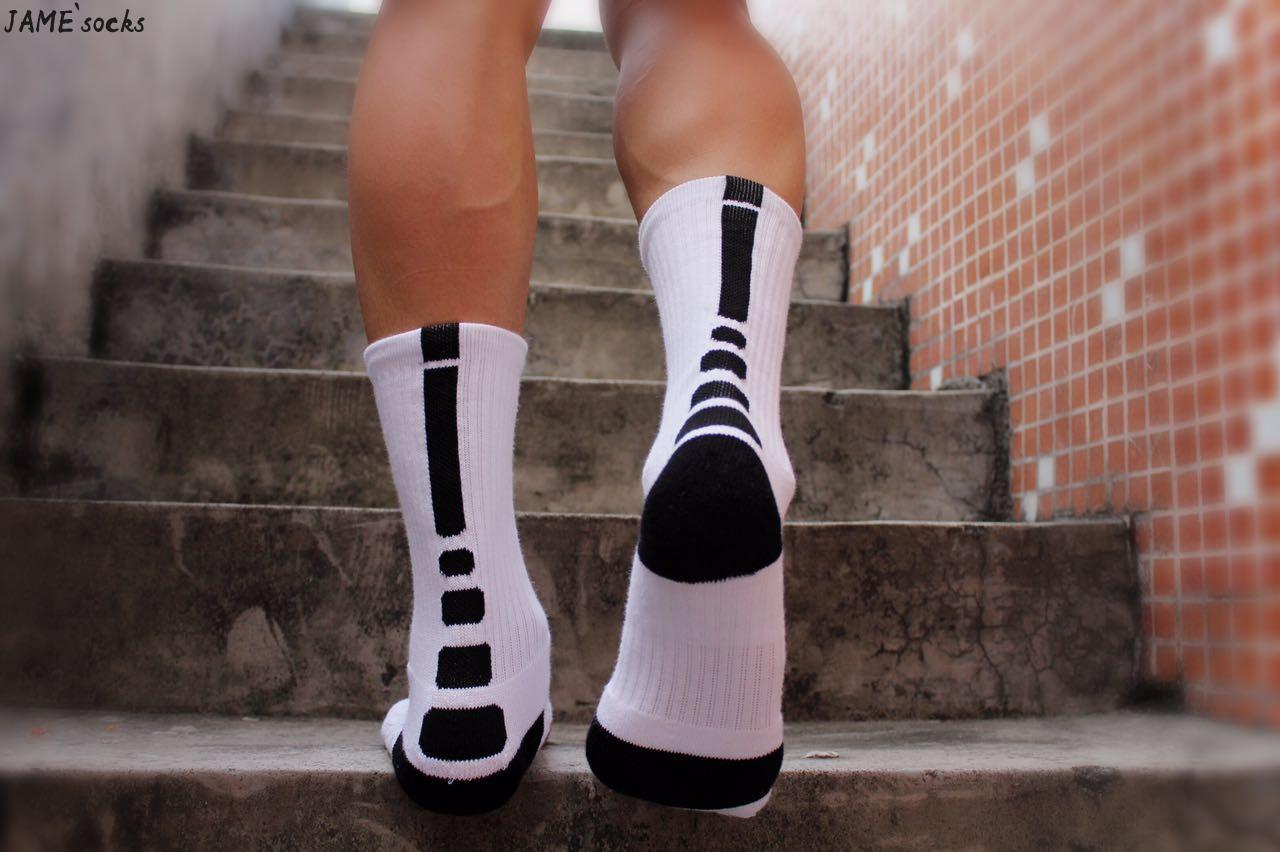 Của nam giới cao vớ bóng rổ nam dày khăn dưới elite vớ cotton thể thao dài ống bóng rổ khăn socks vớ trắng vớ thể thao chống trượt