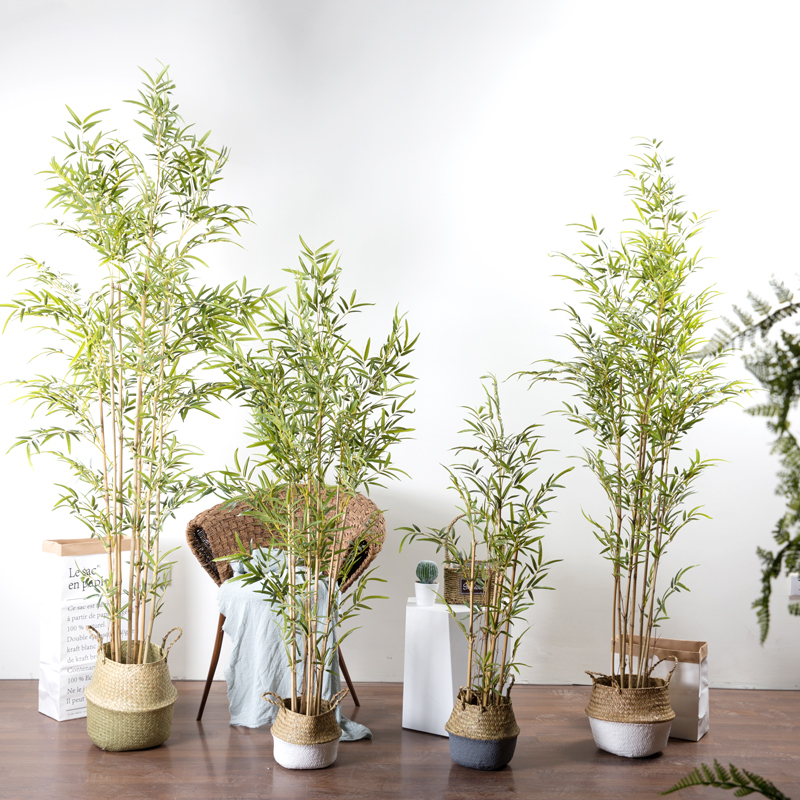 Simulated bamboo fake bamboo new Chinese style floor-to-ceiling Zen green plant potted decoration decorative bonsai living room large plants