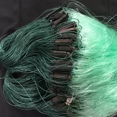 Three-layer fishing net adhesive mesh wire mesh 8 meters 10m high aggravated coarse rope fall fishing net Chaohu crucian fish net reservoir