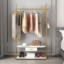 Light luxury modern rotating mirror coat rack floor bedroom hotel simple home corner clothes hanging clothes rack