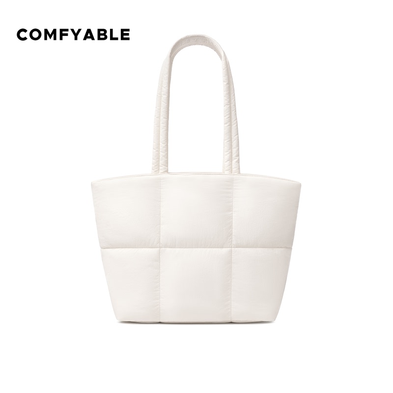 Comfyable Computer Tote Bag Suitable for MacBook Air/Pro/Neo 14inch Notebook, Medium Size, White