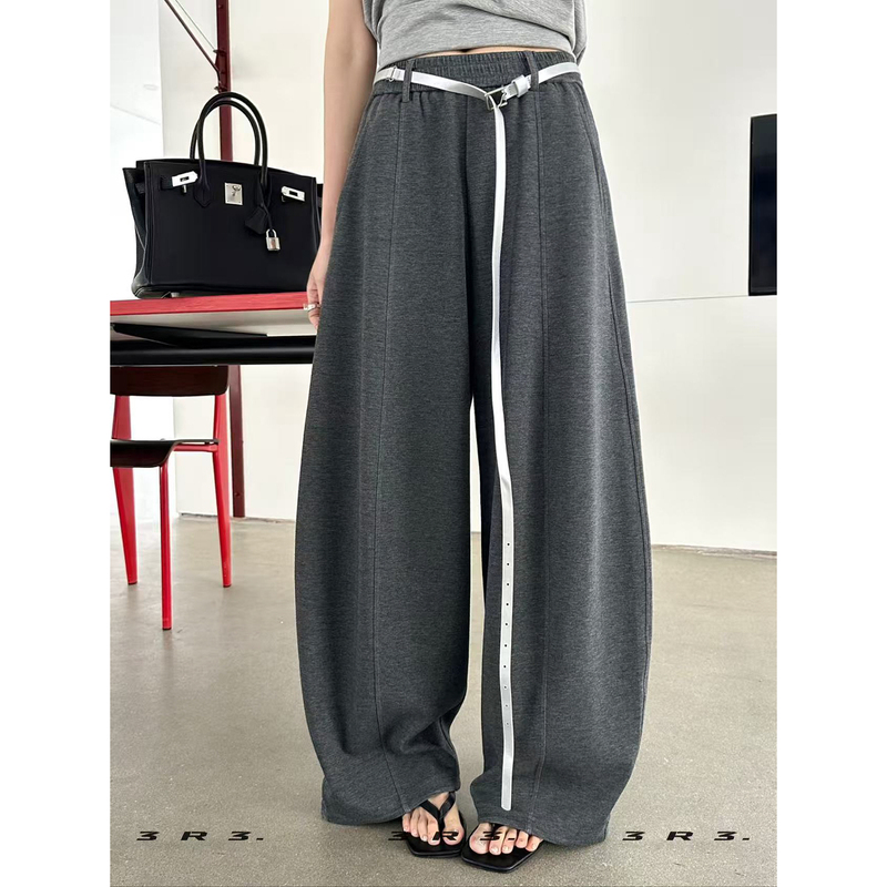 3R3 Genuine 66628 Spring New Korean Style Elastic Waist Drawstring Wide-Leg Scimitar Pants Women's Long Belt Casual Pants Long Pants 3R3 Genuine 66628 Spring New Korean Style Elastic Waist Drawstring Wide-Leg Scimitar Pants Women's Long Belt Casual Pants Long Pants