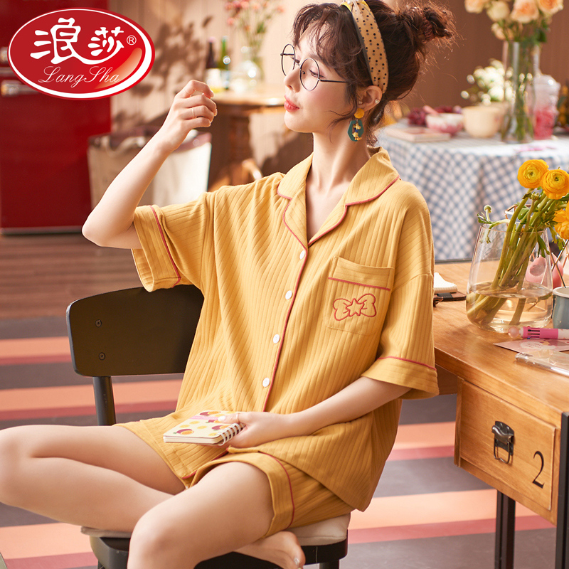 Surissa Summer Pyjamas Woman 2022 New Pure Cotton Short Sleeve Shorts Summer Thinker Home woman two-piece suit