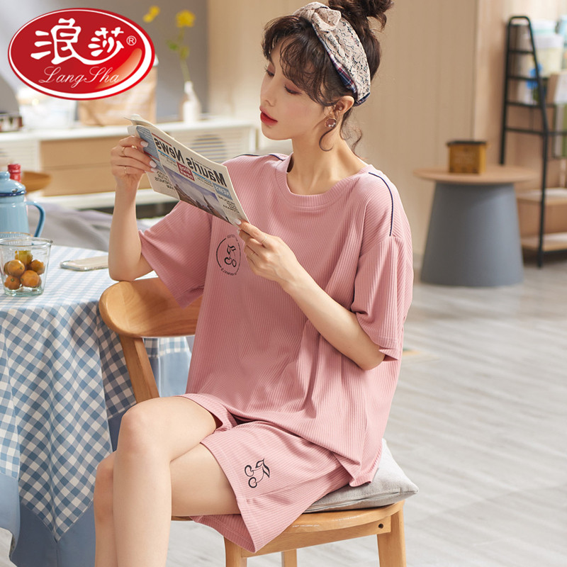 Modale Sleepwear Woman Summer Thin two sets for summer less Ladies sweet and cute Home clothes 2022 New