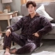 Bộ đồ ngủ mùa đông của nam giới dày dặn và nhung ba lớp nhung san hô chần gòn pijama flannel phục vụ nhà trẻ Bộ đồ thu đông - Bên ngoài ăn mặc