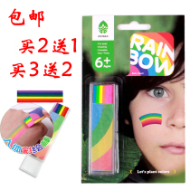Future tree childrens face painting pen 6-color body painting pen Face crayon rainbow face stick Safe non-toxic and washable