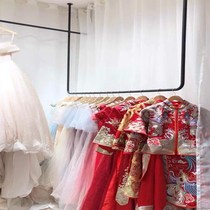 Wedding dress display rack Womens clothing store wall U-shaped hanging rod ceiling hanging display hanger side hanging hanger